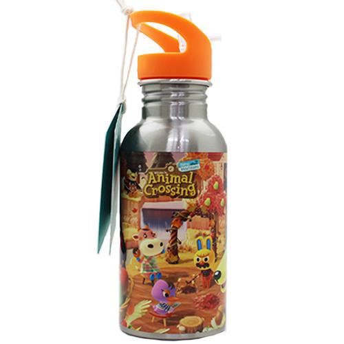 ANIMAL CROSSING METAL WATER BOTTLE WITH STRAW 21CM X 7CM