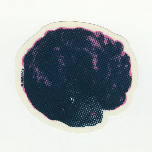 Black Pug in Wig Sticker – 10 PACK - 1