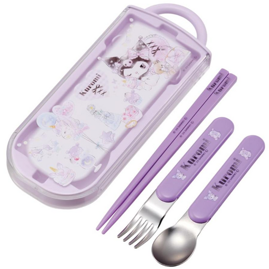 SANRIO Kuromi Purple Cutlery Trio Set (Japan Edition) - 1