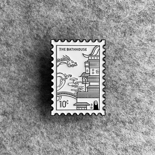 π Spirited Away Bathhouse Stamp-Inspired Enamel Pin β Spirits, Shadows & Soothing Soaks β¨