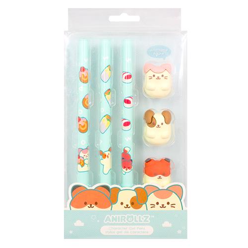 Anirollz - Character Figure Gel Pen 3-Set (Mint)