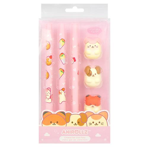 Anirollz - Character Figure Gel Pen 3-Set (Pink)