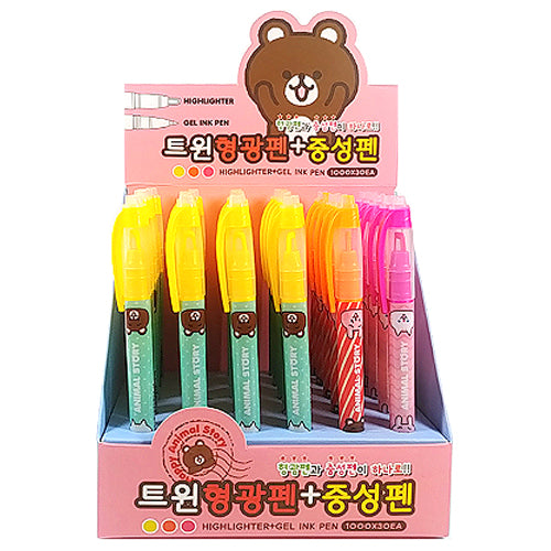 ANIMAL STORY TWIN HIGHLIGHTER & PEN