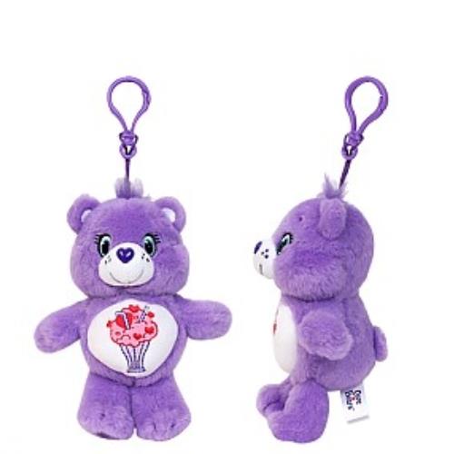 CARE BEARS PLUSH KEYRING 14CM - PURPLE SHARE BEAR