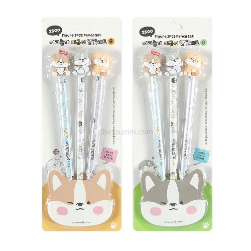 SLEEPING DOG FIGURE 3-PCS PENCIL SET