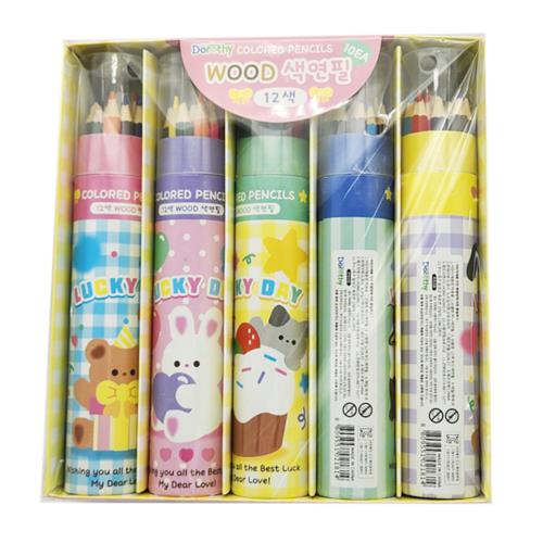 12 COLOR WOOD COLORED PENCIL SET