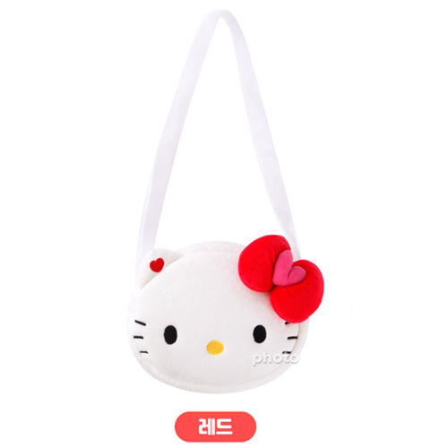 SANRIO HELLO KITTY FACE CROSSBODY BAG - RED
