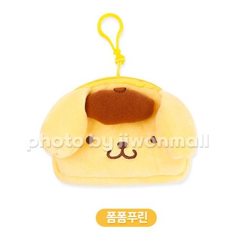 SANRIO FACE POUCH WITH ZIPPER - POMPOMPURIN 10 CM X 13 CM