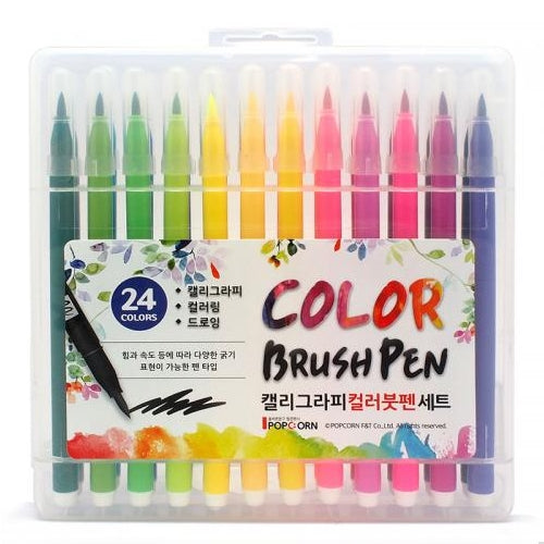 COLOR/CALLIGRAPHY BRUSH PEN 24-COLORS SET