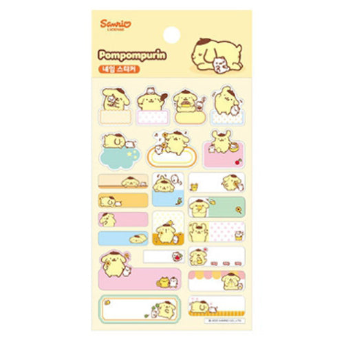 SANRIO CHARACTERS NAME STICKER - POMPOMPURIN 19 CM X 9.5 CM