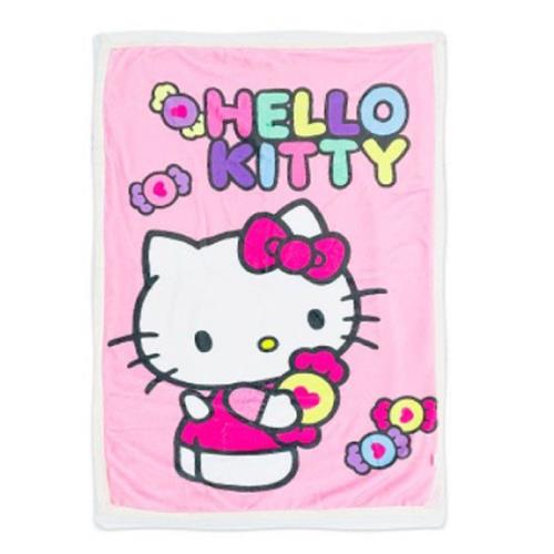 SANRIO POSTER FLEECE THROW BLANKET - HELLO KITTY 110CM X 78CM