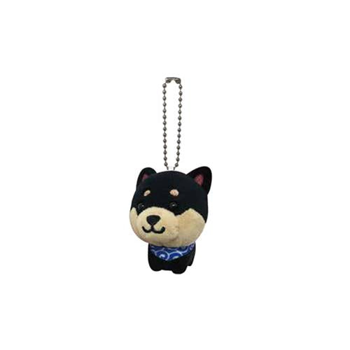 MAMESHIBA PLUSH KEYCHAIN W/ BALL CHAIN - BLACK 2.5" X 2"