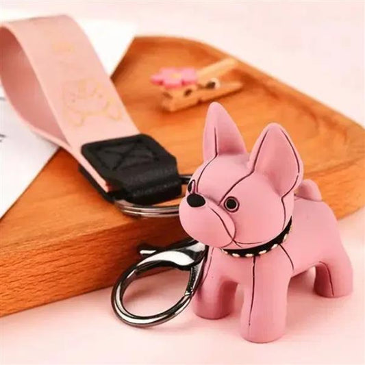 FRENCH BULLDOG KEYCHAIN - INDIE PINK
