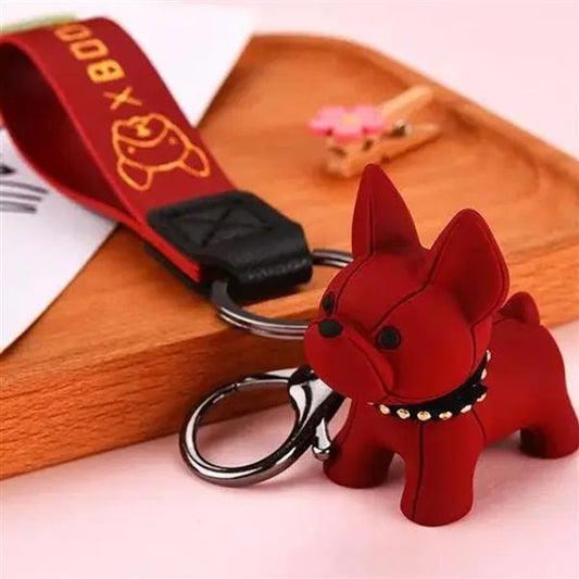 FRENCH BULLDOG KEYCHAIN - RED