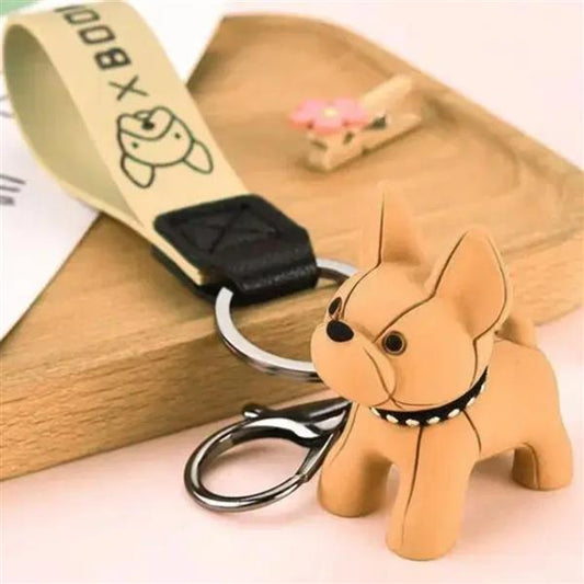 FRENCH BULLDOG KEYCHAIN - LIGHT BROWN