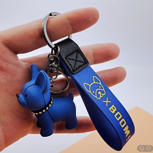 FRENCH BULLDOG KEYCHAIN - BLUE