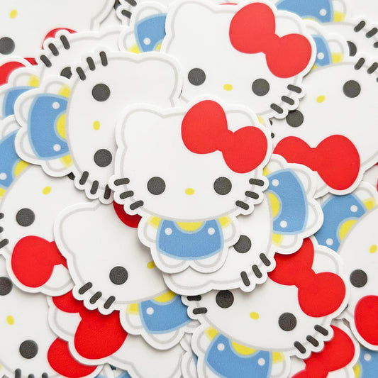 Kawaii Bow Kitty Vinyl Sticker - 1