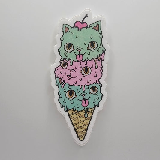Ice Cream Cat Cone - Vinyl Sticker - 1