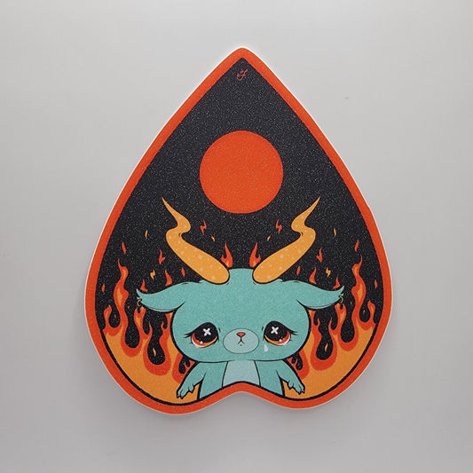 Go To Hell (Teal) - Jumbo Glitter Sticker - 1