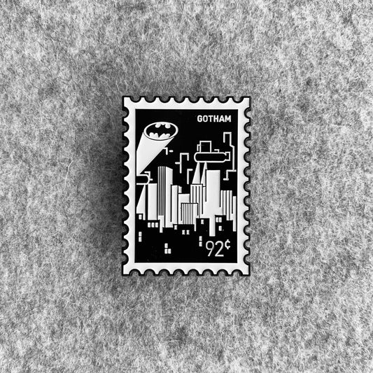 Gotham Stamp-Series Enamel Pin – Superheroes, Villains & Fandom Collectible