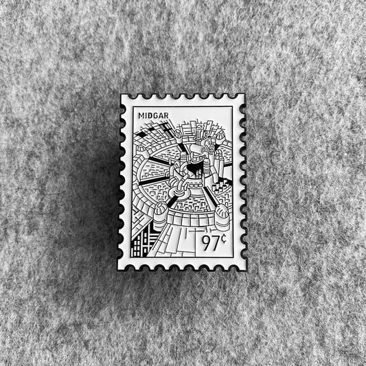 Midgar Stamp-Inspired Enamel Pin – Final Fantasy VII Fandom Collectible
