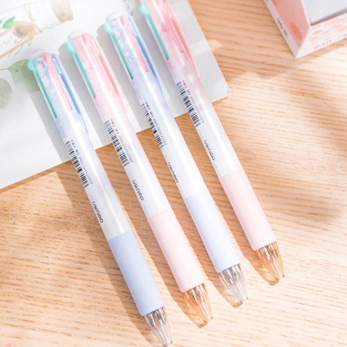 DELI FLOWER 0.7MM 4 COLOR BALLPOINT PEN