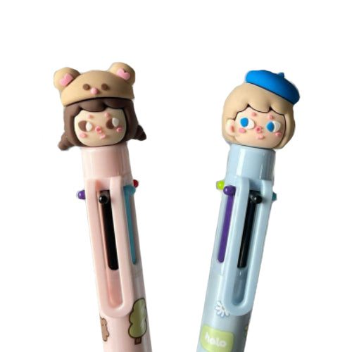 GIRL AND BOY 6 COLOR BALLPOINT PEN