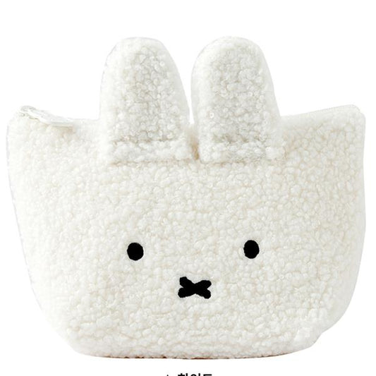 MIFFY FACE SLIM CURLY TEXTURE POUCH - WHITE