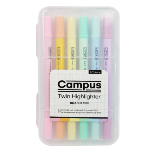 CAMPUS TWIN 6 COLOR HIGHLIGHTER PEN