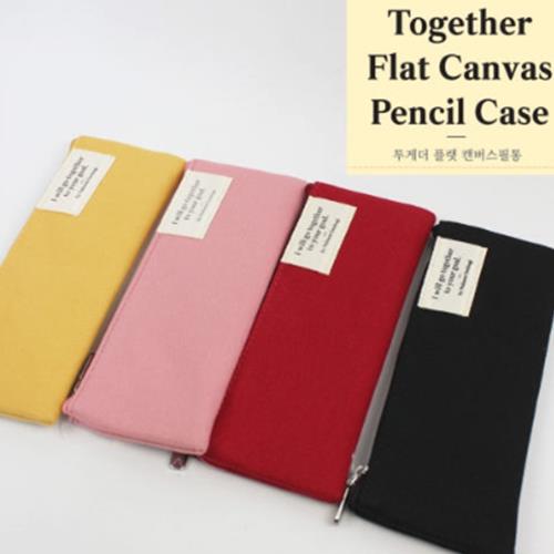 TOGETHER FLAT CANVAS PENCIL CASE