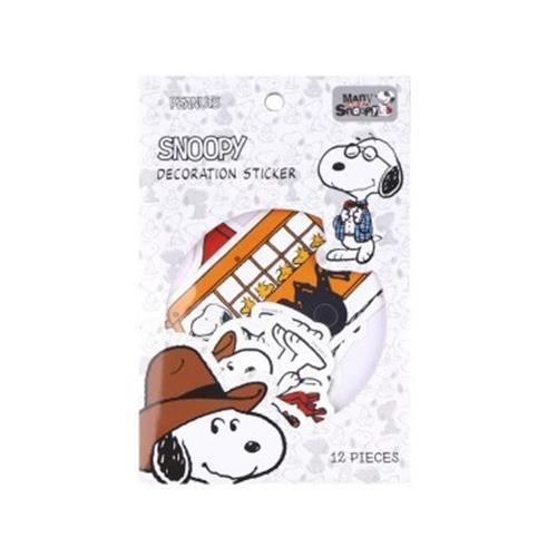 PEANUTS SNOOPY DECO STICKER - WHITE