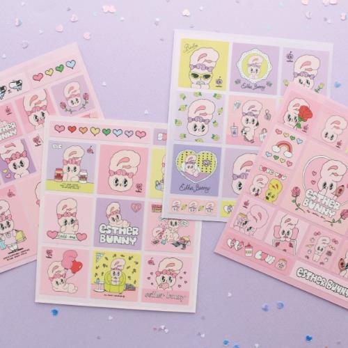 ESTHER BUNNY REMOVABLE SQUARE STICKER