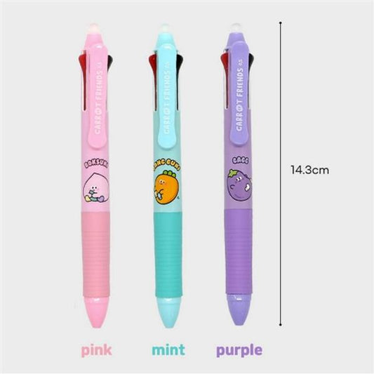 CARROT FRIENDS ERASABLE 3 COLOR PEN
