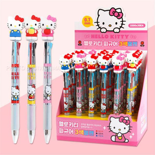 HELLO KITTY FIGURE 0.7MM 3-COLOR BALLPOINT PEN