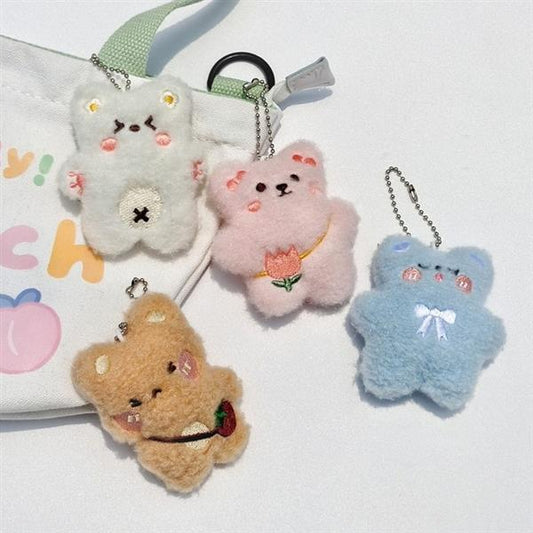 FLUFFY BEAR PLUSH KEYCHAIN - 10CM