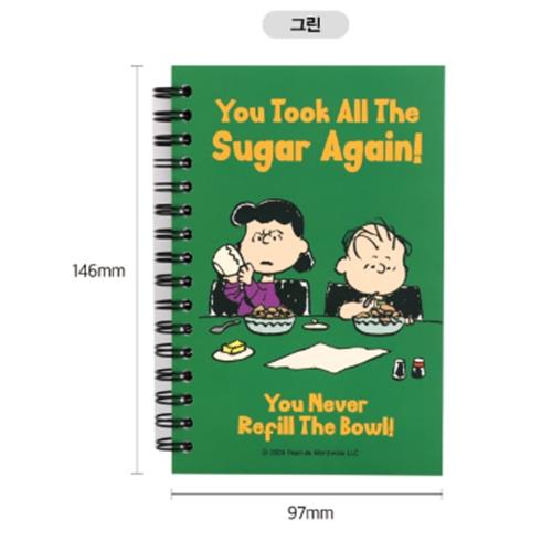 PEANUTS SNOOPY NOTEBOOK - GREEN