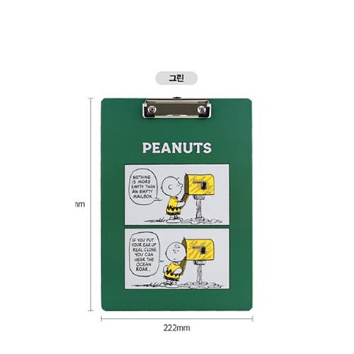 PEANUTS SNOOPY CLIPBOARD - GREEN