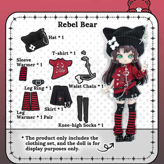 Rebel Bear 1/12 BJD Clothing Set Daily Series by COME4ARTS