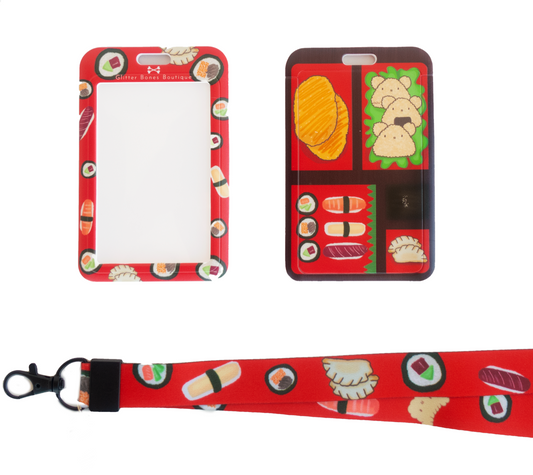 Cafe Osito Sushi Bento Lanyard and ID Card Case