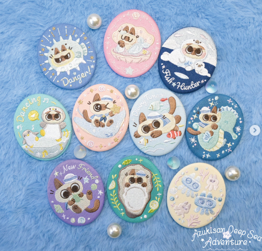 Nobeko Azukisan Oceanic Series Embroidered Badge Blind Bag